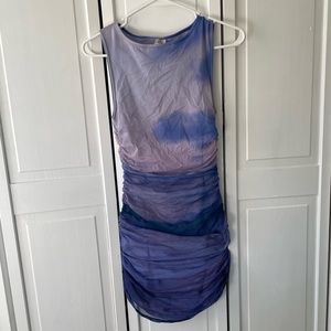 Urban outfitters mesh purple ruched dress